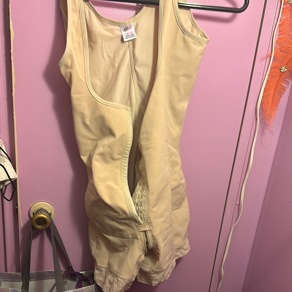 Cream Shapewear Bodysuit with Ruched Waist